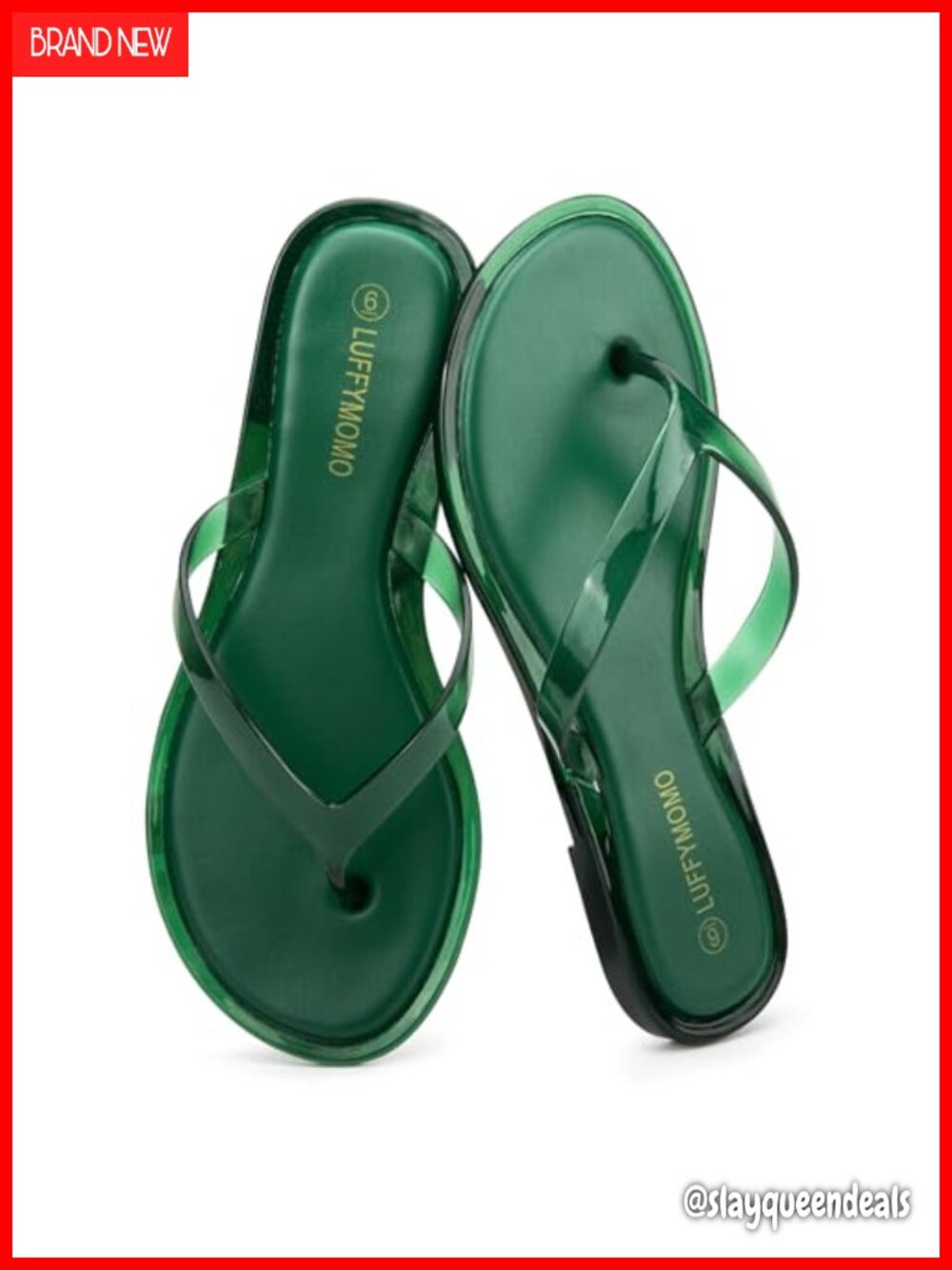 Women's Clear Jelly Flip Flops - Comfortable Beach Thong Sandals with Non-Slip